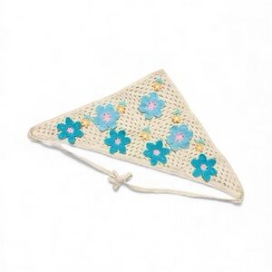 Crochet Floral Triangle bandana Scarf